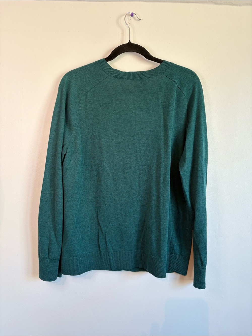 LOFT Teal Green Button-Front Women's Cardigan - Picture 4 of 4